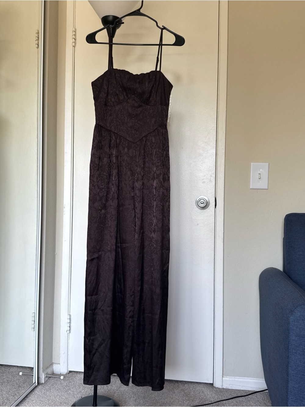 NWT Trixxi Floral Jacquard Corset Jumpsuit Size S